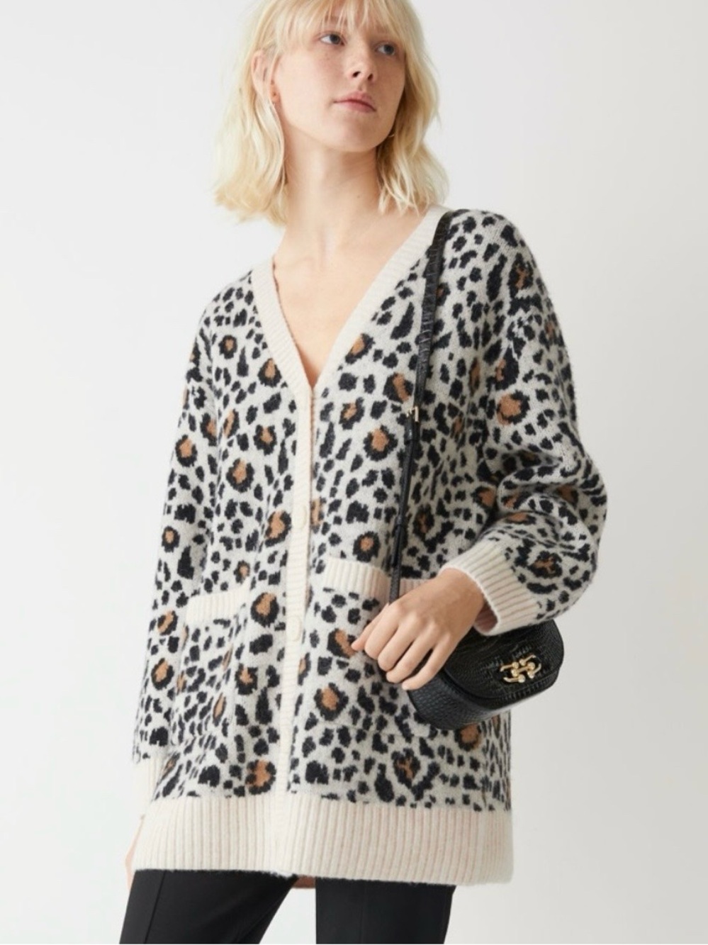 & Other Stories animal print cardigan.
